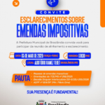 Prefeitura convoca entidades e vereadores para reunião sobre emendas impositivas e novas diretrizes do TCE