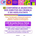 Brasilândia realiza nesta segunda-feira a Conferência Municipal dos Direitos da Criança e do Adolescente